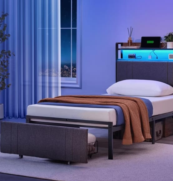 LED platform bed