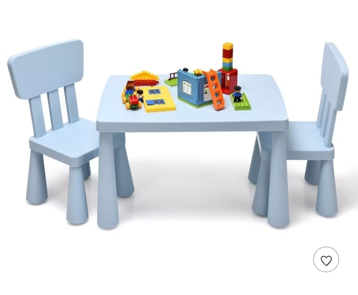 Blue kids table and chairs
